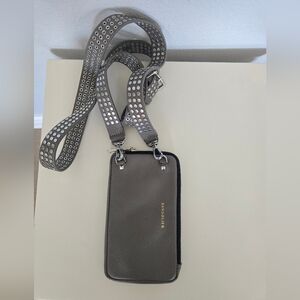 Bandolier Grey Expanded Pouch With Studded Adjustable Strap